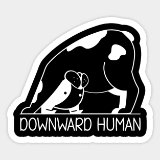 Downward Human Funny Yoga Pun for a Yoga Lover Sticker